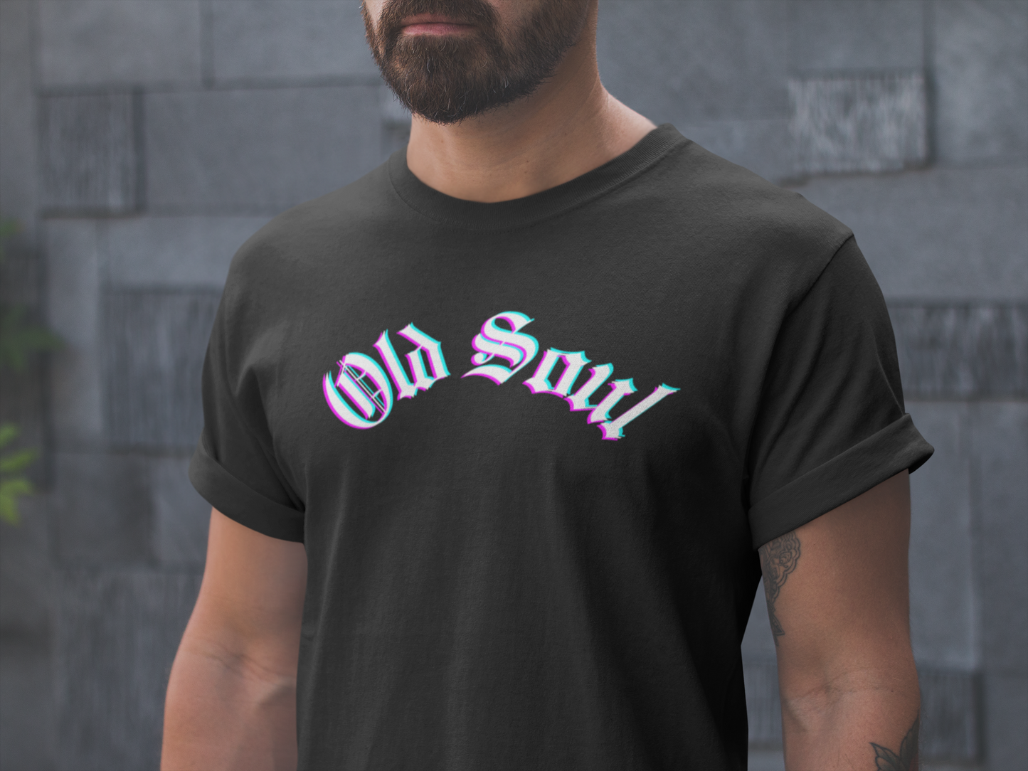 Old Soul Neon Glitch Unisex Soft Tee by CHOLONERD