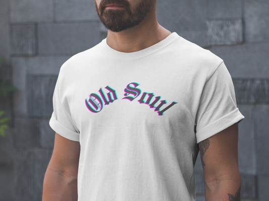 Old Soul Neon Glitch Unisex Soft Tee by CHOLONERD